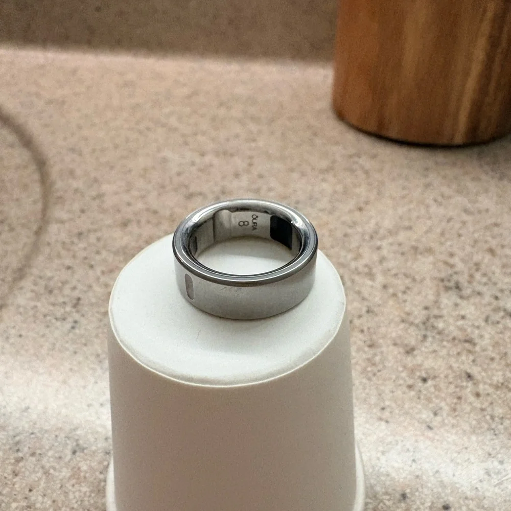 Oura Silver (slated) Ring Gen 4. I bought it in July. Just daily wear!